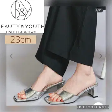 beauty&youth 샌들 가죽 느낌 스퀘어토 뮬