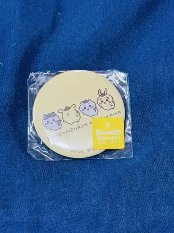 치이카와 산리오 콜라보 토끼 하치와레 폼폼푸딩 캔뱃지