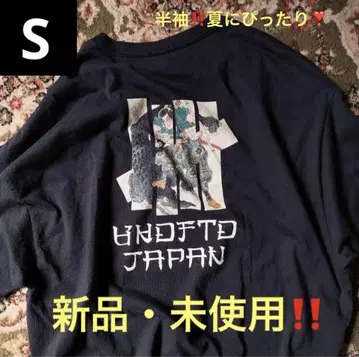 일본 한정판 UNDEFEATED 티셔츠 블랙 우키요에 프린트 S 사이즈