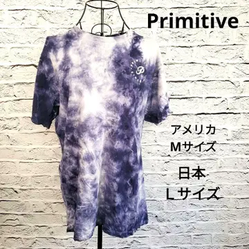Primitive 타이다이 티셔츠 L 보라색 로고 프린트 유니섹스