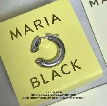 마리아 블랙 실버 한쪽 귀걸이 terra earring
