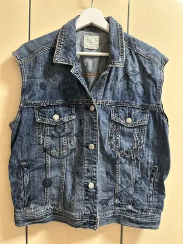 AMERICAN EAGLE 자수 데님 베스트 M 사이즈