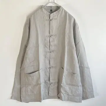 무인양품 차이나 셔츠 린넨 사이즈 L-XL