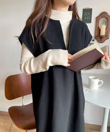 classicalELF 카프탄풍 사이드 슬릿 니트 롱 기장 점퍼 스커트
