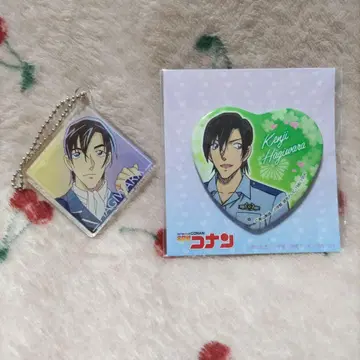 명탐정 코난 하가하라 켄지 하트형 캔뱃지 Ani-Art 아크릴 키링