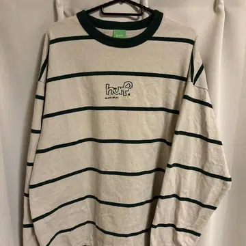 HUF DROP OUT STRIPE CREW 베이지 L 사이즈