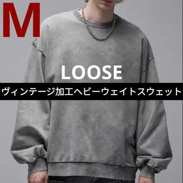 LOOSE 코튼 100 헤비 웨이트 빈티지 루즈 맨투맨