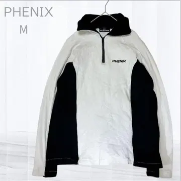 피닉스 PHENIX 긴팔 집업 옷깃 두꺼운 화이트와 블랙 바이컬러