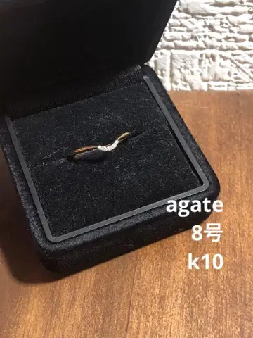 agete 다이아몬드 반지 K10 0.03 물방울