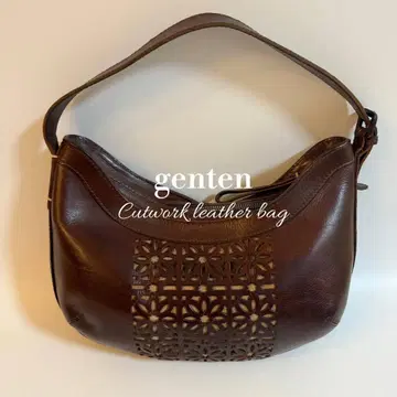 genten 겐텐 컷워크 숄더백 호보 백 브라운
