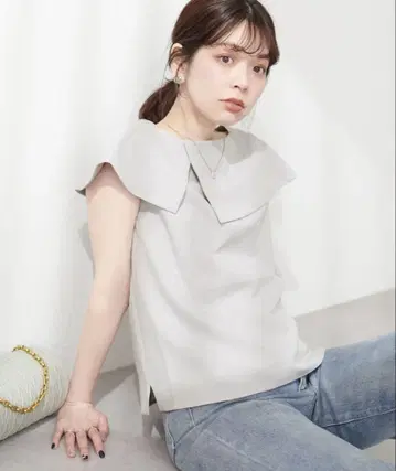 natural couture 아지메 컬러 오프 숄더 블라우스