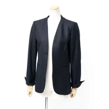 ANAYI 노카라 자켓 버튼리스 다크 네이비 테일러드