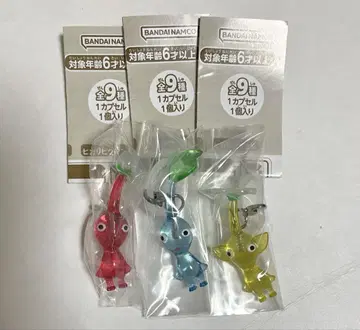 피크민 메지루시 액세서리 2 빨간색, 파랑, 노랑 3종 세트 가챠가챠