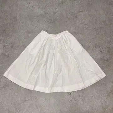 s2929 본머스리 플레어 스커트 턱 디테일 면100% 화이트 36