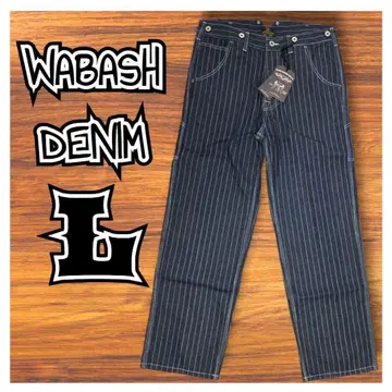 Wobash 데님 와이드 남성용 스트라이프 팬츠 아메카지 빈티지