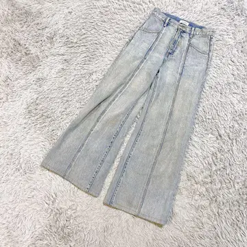 LAGUA GEM 하이 웨스트 플레어 데님 청바지 와이드 레그 데님 25