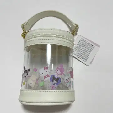 산리오 퓨로랜드 덕질 퓨로 원형 파우치 화이트