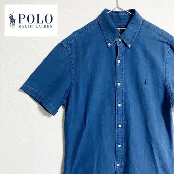 Ralph Lauren 데님 블루 반팔 셔츠 L 사이즈