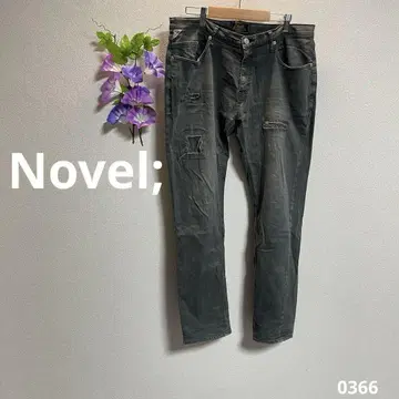 노벨 빈티지 진 [XL] 데미지 가공 벨트 루프 오버 사이즈