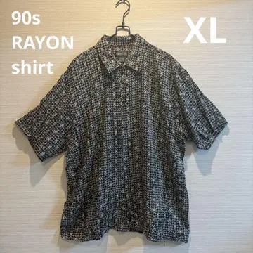 90년대 레이온 셔츠 반팔 XL 올 패턴