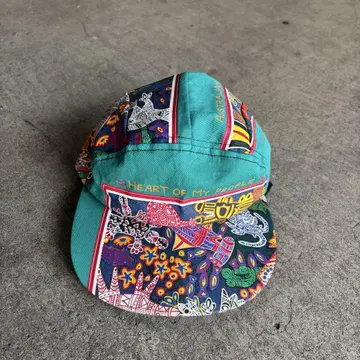 90s 호주산 모자 캡 동물 물고기 올 패턴 피스 평화 구제 의류