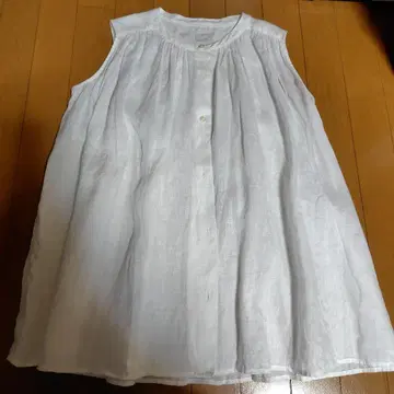 MUJI 린넨 셔츠 슬리브리스