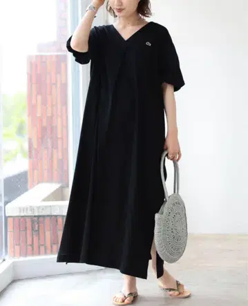 라코스테 빔즈 별주 개더 슬리브 원피스 21SS
