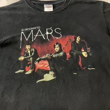 Y2K 밴 T 30second to MARS 블랙 인물 실사 락