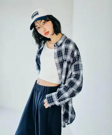 렙심 LEPSIM 체크 셔츠 네이비