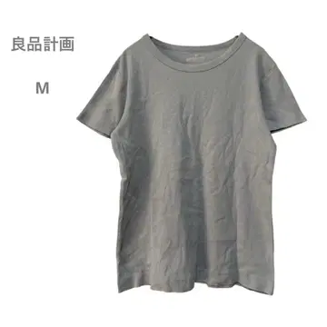 무인양품 반팔 티셔츠 코튼 심플 무지 캐주얼 M