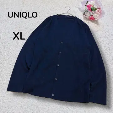유니클로 UNIQLO 남성용 미라노 리브 V넥 가디건 네이비 XL