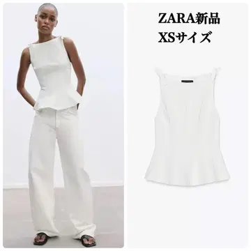 ZARA 페프럼 리본 탑 XS 택 포함 새상품 화이트