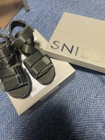 SNIDEL emmi 올리브 그린 통굽 스포츠 샌들