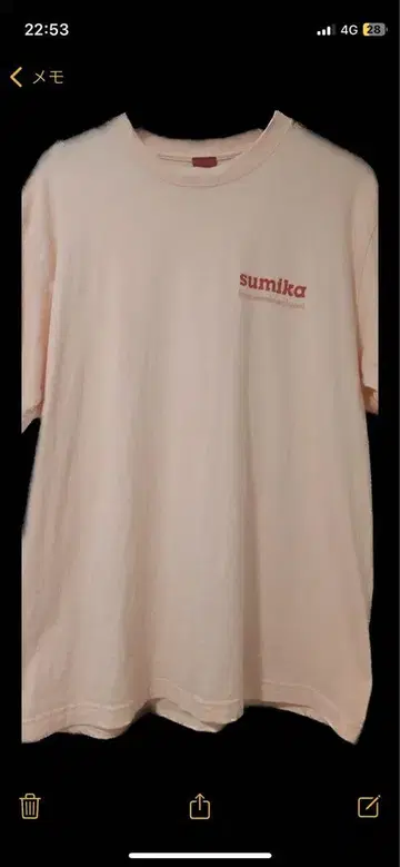 sumika 라이브 투어 티셔츠 핑크