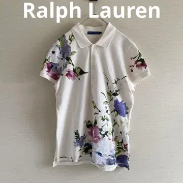 Ralph Lauren 폴로 셔츠 반팔 꽃무늬 홀스 로고 자수 L