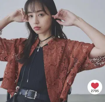 HARE 차이나 레이스 셔츠 오렌지