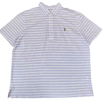 RALPH LAUREN XL 피케 셔츠 라벤더 보더