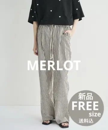MERLOT 스트라이프 이지 롱 팬츠 이지 팬츠