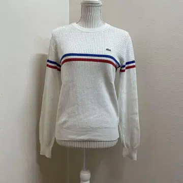 Lacoste 코튼 크루넥 니트 화이트