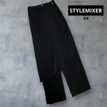 새상품급! STYLEMIXER 프론트 레이어드 팬츠 BLACK XS