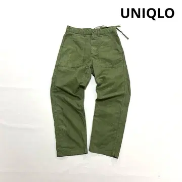 유니클로 S~M 베이커 팬츠 피티지 팬츠 올리브 카키