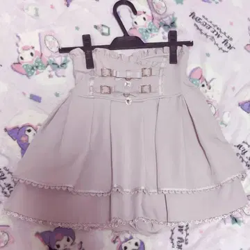 LIZLISA 2줄 리본 벨트 치마바지 핑크