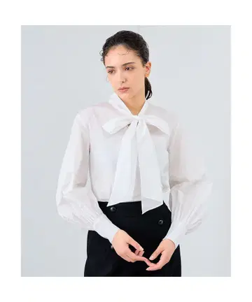 ANAYI 리본 포함 화이트 셔츠 긴팔 36