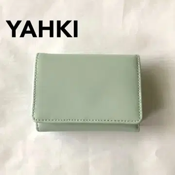 YAHKI 야키 3단 폴더형 컴팩트 지갑 민트 그린 더블 페이스