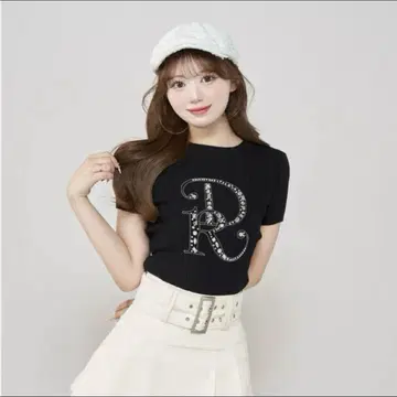 다리치 DR 비쥬 리브 니트 탑 BLK
