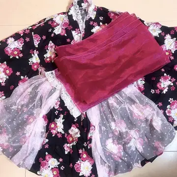 유카타 드레스 160cm 세퍼레이트 블랙 핑크