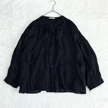 그라시아 시어 셔츠 블라우스 긴팔 XL LL 빅 사이즈 블랙 무지