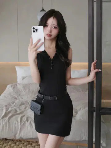 Darich 헨리넥 후드 미니 원피스