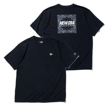 반팔 테크 티셔츠 Paisley 블랙 레귤러 핏