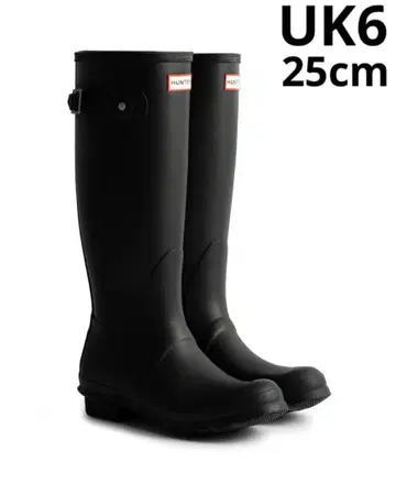 HUNTER 헌터 오리지널 톨 레인 부츠 블랙 UK6